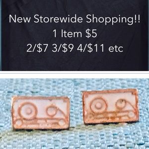 NEW Retro Cassette Earrings Studs